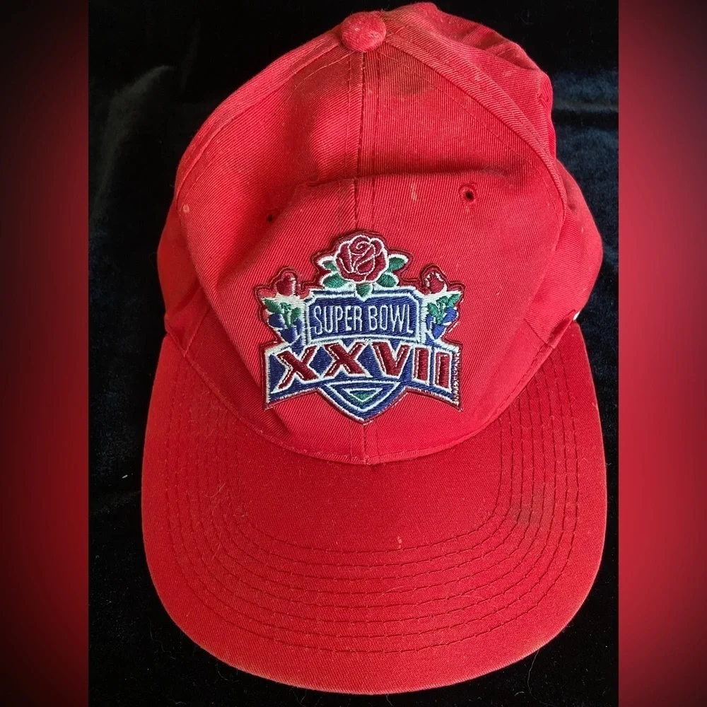🩵 Vintage Super Bowl 27 XXVII Red Rose New Era Hat - Rare- FLAWED